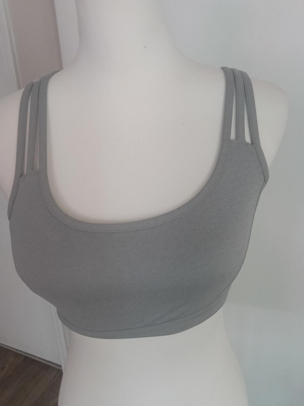 Triple-Strip Tank Bralette in Gray